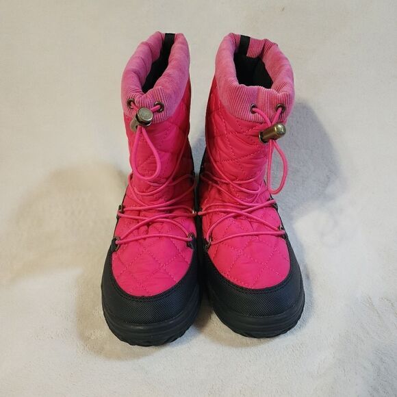POLO Ralph Lauren Junior Girls Preppy Pink Orao Quilted Winter Boots (5) NWOB - Picture 2 of 7